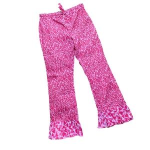 Mud Pie Pink Leopard Love Pajama Bottoms